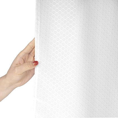 AooHome Heavy Duty Fabric Shower Curtain, Solid White Waffle Weave Bathroom Curtain with Hooks, Weighted Hem, Water Repellent, 72x72 Inch