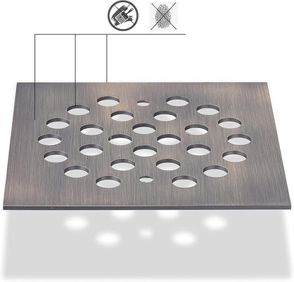 Square 4-1/4 Inch Screw-in Shower Drain Cover Replacement Square Floor Drainer Grate,Brushed Nickel,Brushed Gold,Oil Rubbed Bronze,Chrome (Antique Brass)