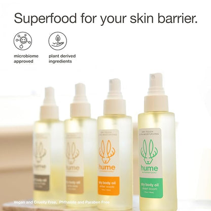 HUME SUPERNARURAL Dry Body Oil Spray - Non-Toxic Moisturizing Mist for Dehydrated or Sensitive Skin, After Shower Body Oils for Women Men, Nourishing Prickly Pear, Apricot, Fast Absorbing Plant-Based