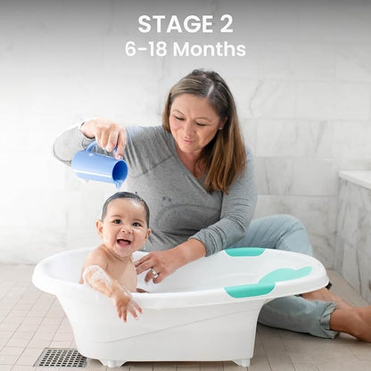 Lulyboo Baby Bath tub with Head Cushion, Bath Tub for Newborn and Toddlers, Ages 0-18 Months, Comfortable & Easy to Clean, Machine Washable Sling, Spacious for Toddlers, Ideal Baby Shower Gift