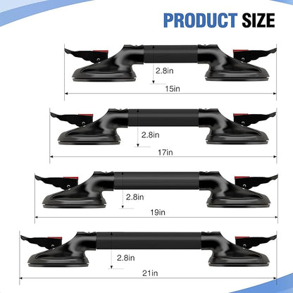 DAILYLIFE Grab Bars for Bathtubs and Showers, 15 inch Shower Handles for Elderly Suction, 300lbs Safety Shower Grab bar for Seniors and Elderly, Black(1 Pack)