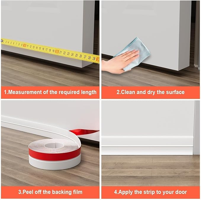 20ft Shower Door Seal Strip, Silicone Door Frame Sealing Strip for Glass Doors, 2 Inch Wide Bottom & Side Gap Filler