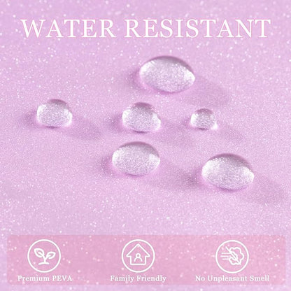 Waterproof PEVA Shower Curtain Liner Extra Long 72 x 84 inch, Dreamy Pink Sparkle Shower Curtain or Liner with 3 Large Magnets, Lovely Glitter 84'' Tall Bathroom Shower Curtain Lightweight