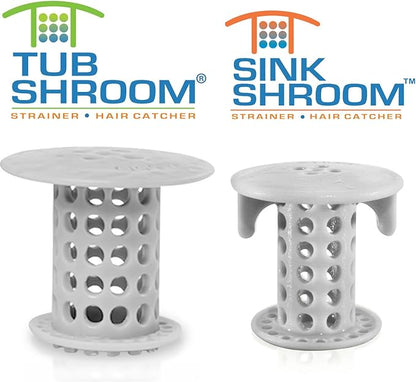 TubShroom and SinkShroom Drain Protectors Hair Catchers for Bathtubs and Sinks, Gray