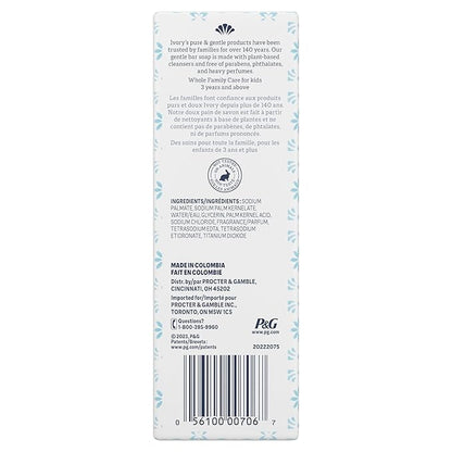 Ivory Gentle Bath Bar Soap, Family Pack, Designed for Whole Family, 99.44% Pure Formula, Plant-Based Cleansers, Made Without Heavy Perfumes, Parabens or Phthalates, Original Scent, 3.17 oz (10 Count)