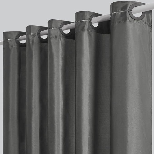 Dark Grey Shower Curtain No Hooks Needed,Polyester Fabric Long Shower Curtain Liner 78 Length with 10 Plastic Split Grommets,Machine Washable & Waterproof Bathroom Curtains for Hotel,78x78 Inch