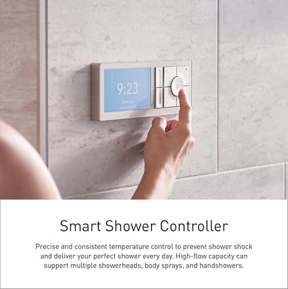 Moen Matte Black Smart Shower 2-Outlet Digital Water System Controller for Thermostatic Shower Valve, TS3302BL