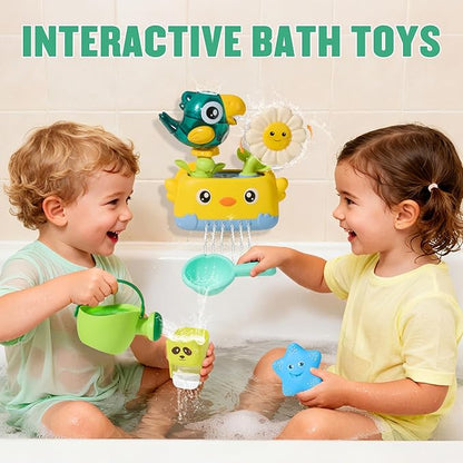 Baby Bath Toys for Kids Ages 1-3 Mold Free Bath Toys for Toddler 2-4 with Interactive Sensory Bathtub Water Pool Shower Toys with Bath Cups for 12+ Months Boys Girls Christmas Birthday Gifts