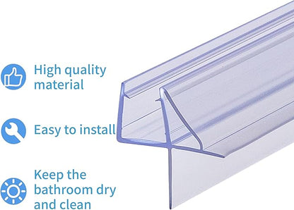 ShowerDoor Bottom Seal 2-Pack 3/8" x 36" Frameless Glass Shower Door Seal Strip Stop Leaks and Create a Water Barrier Replacement Shower Cubicle Shower Screen Seal Strip
