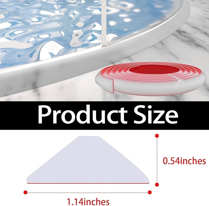 Raycity Collapsible Shower Threshold Water Dam Barrier,Shower Door and Kitchen Water Strip Dam Shower Guard for Dry And Wet Separation Caulk Seal Strip Edge Trim(98Inches/Transparent)