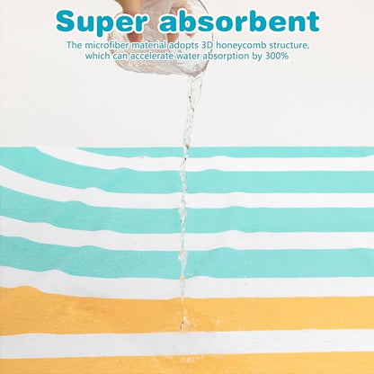 PY SUPER MODE Beach Towel - 75 x 35 inches Quick Dry Microfiber Beach Towels Oversized, Lightweight Soft and Absorbent Bath Towel Suitable for Swimming Camping for Adults
