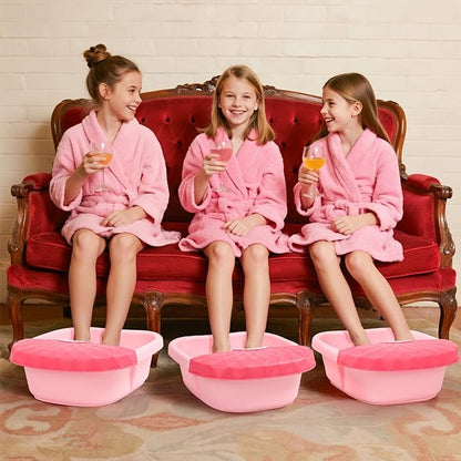 Kids Foot Spa Kit with Pedicure Set for Girls 3-8, All-in-1 Kids Spa Day Kit with Bubble Soak & Massage, Sleepover Party Birthday Gifts