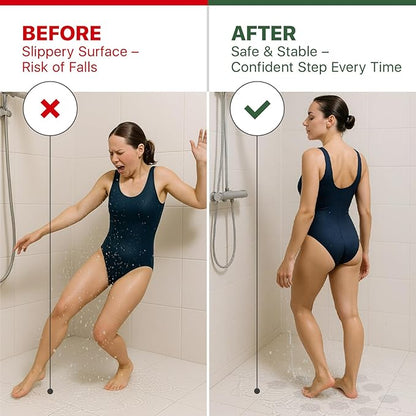 X-Protector Bathtub Non Slip Stickers - 24 PCS Pack 3.15" - Clear Anti Slip Shower Stickers - Premium Shower Adhesive Strips - Self Adhesive Bathtub Non Slip Decals - Prevent Unexpected Slipping!