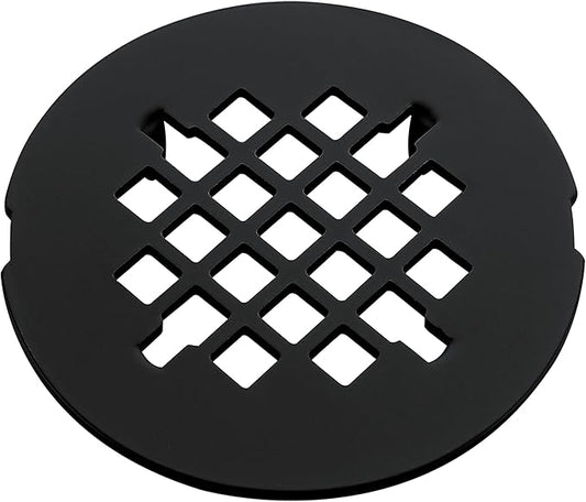4-1/4 inches Snap-On Round Shower Drain Cover, Stainless Steel (Matte Black)