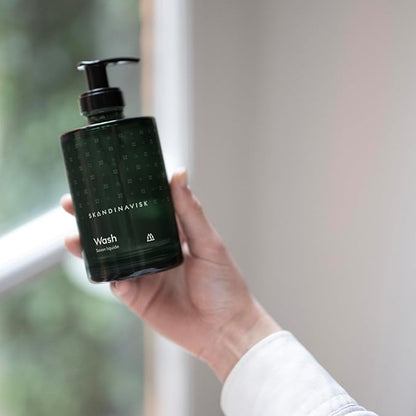 Skandinavisk SKOG ‘Forest’ Hand & Body Wash, Scent Notes: Pine Needles and Fir Cones, Birch Sap and Woodland Lily of the Valley, Coloured Glass Bottle With Pump, 6.75 fl. oz.