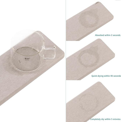 2 Pcs Water Absorbing Stone Trays, Kitchen/Bathroom Sink Soap Dish, Diatomite Tray Used for Hand Soap & Cosmetic Bottles in The Modern Home, 3.15" W x 8.7" L, Light Gray