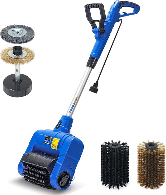 Grout Cleaner Machine with Grout Brush,Heavy Duty with Wire Surface Brush,Standy Safety Grout Scrubber,Moss,Weed Between Floor Tiles,Patio,Board,Bricks, (Outdoor Bundle)