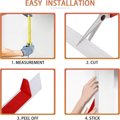 Peel and Stick Chair Rail Panel Molding, 240''L x 1.06''W Strong Self Adhesive TPE Wall Moulding Trim for Home DIY Decoration (Paintable White)