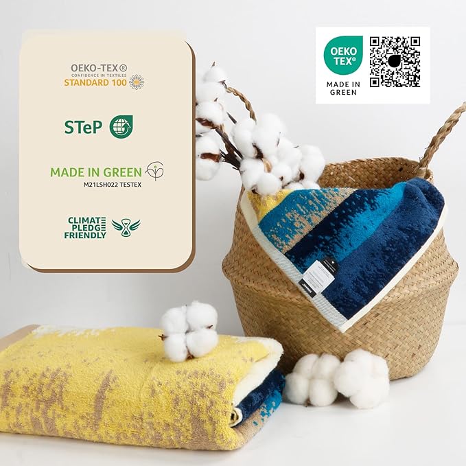 SEMAXE Luxury Bath Towel for Bathroom, 100% Cotton Towel with Hanging Loop and Smart Tag, Soft & Absorbent, Gift Box Packaging,1 Pc Bath Towel, 55" L x 27" W