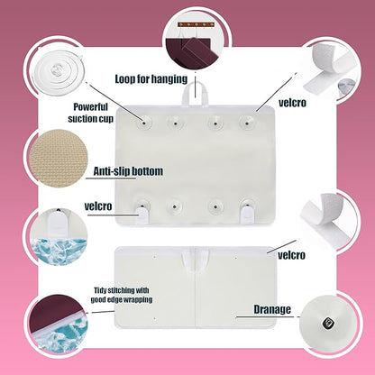 Supa Ant Baby Bath Kneeler and Elbow Rest Pad –Mom’s Choice Award Winner –US-Designed Extra Thick Bathtub Kneeling Pad with 8 Suction Cups, 5-Pocket Organizer, Non-Slip, Cushioned, Durable (Bordeaux)