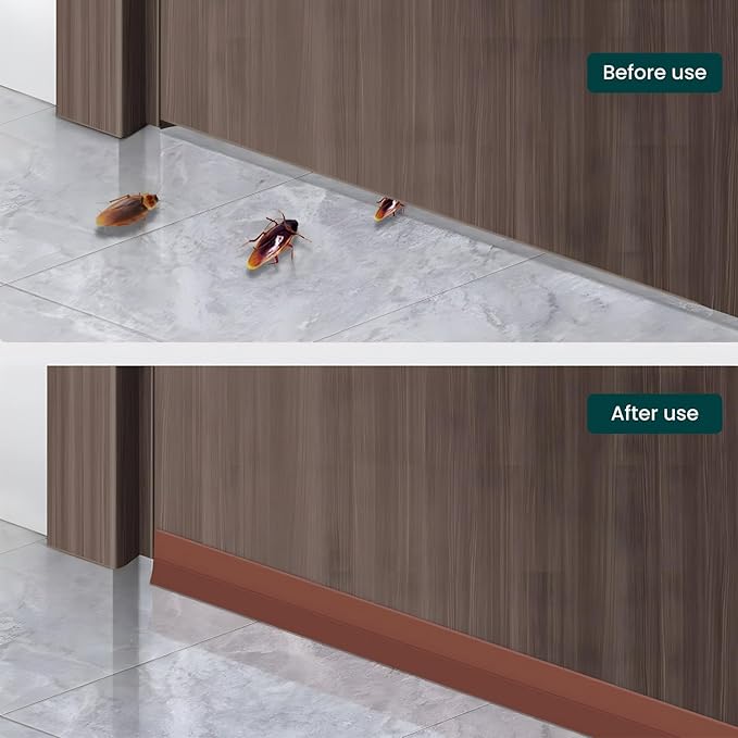 1.8in Brown Weather Stripping Door Seal – Thickened Silicone, Strong Adhesive, Maximum Coverage for Sealing Wide Gaps, Ideal for Extreme Weatherproofing