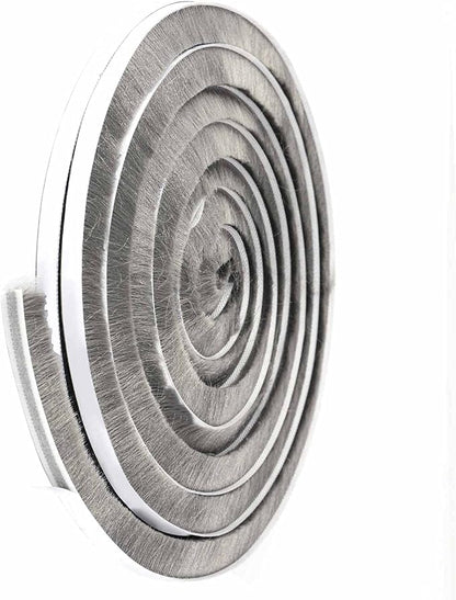 Door Brush Seal, 33Feet, Felt Pile Weather Stripping for Doors, Weather Strip for Windows Cabinet, Self Adhesive Draft Blocker, Dust Stopper Sliding Door Seal Winter, Grey 10m