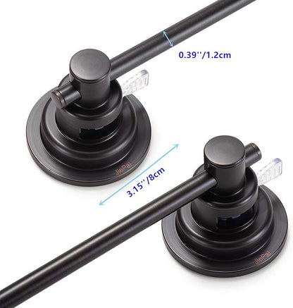 JiePai Suction Cup Towel Bar,Removable Modern Vacuum Towel Holder for Bathroom Door Adhesive Towel Rack Holder (Suction Towel Bar-16 inch Rubbed Bronze)
