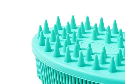 Premium Sensory Brush for Kids or Autism,Soft Silicone Body Scrubber,2 in 1 Sensory Room Occupational Therapy Brushes,Silicone Loofah,Pet Shower Brushes Bath Brush Shampoo Brush(hangable-Spikes-Teal)