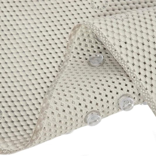 Bathtub Mat Non Slip Ivory 36” X 17” Shower Mat Soft Foam Bath Mats for Bathroom Tub, Bathtub Mat with Drain Holes, Suction Cups, Shower Mat Non Slip