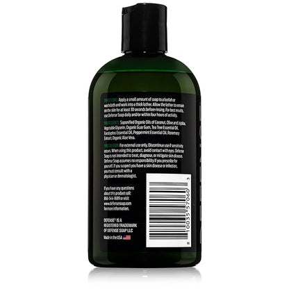 Defense Soap Tea Tree Body Wash (Original + Peppermint) | All Natural Organic Shower Soap for Athletes | Odor Control & Skin Fungal Protection for Sports, Post Workout & Recovery - 12 oz (Pack of 2)