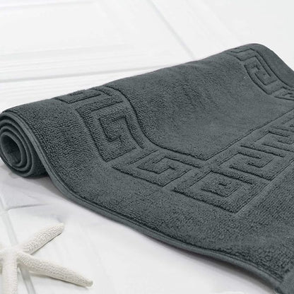 DAN RIVER Greek Cotton Bath Mats Set of 2 – Not a Bathroom Rug, Ultra Soft, Highly Absorbent & Machine Washable Bath Mat Towel for Bathroom Floor Mat – Durable, Quick-Dry, 21x34 Inches, Grey