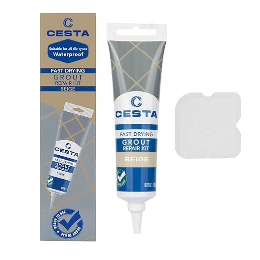 Cesta Tile Grout Repair Kit – Squeeze Tube, Fast Drying, Waterproof Tile Grout Paint to Restore & Renew Tile Joints Line for Bathroom, Kitchen, Shower & Floor Tile (Beige, 8.8 oz)