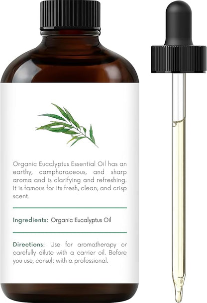 Handcraft Blends Organic Eucalyptus Essential Oil – 1 Fl Oz – 100% Pure and Natural – Premium Grade Essential Oil for Diffuser and Aromatherapy