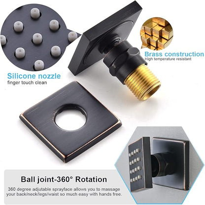 Enga Shower Body Spray System, 12 Inch Rain Shower Head System Wall Mounted, All Metal Shower Jets System, Oil Rubbed Bronze
