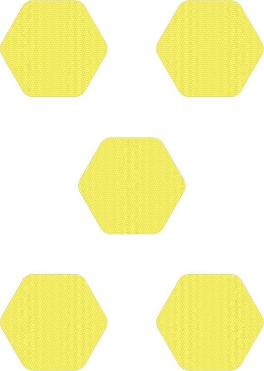 Kahuna Grip Bathtub Bath and Shower 5¼" Hexagon Non-Slip Traction Treads (Yellow)