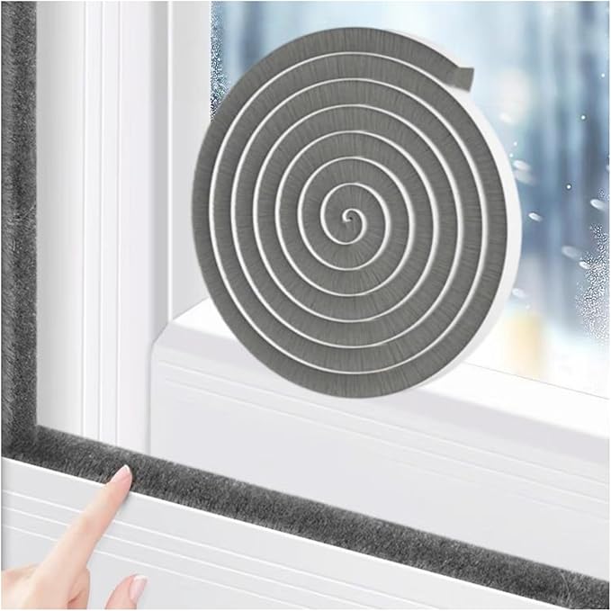 Window Weather Stripping Door Seal, 33FT Self-Adhesive Soundproofing Weather Strip for Exterior Door Frame Window Winter Insulation Noise Cancelling Window Inserts, 0.35in x 0.35in, Gray