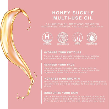 BEAUTE DE PROVENCE Honey Suckle Multi-Use Face, Body & Hair Oil - Hydrates Skin, Restores Shine - With Apricot, Coconut Oil & Vitamin E - 4 Fl Oz