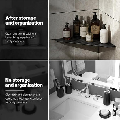 Corner Shower Shelves 10" 2 Pcs, 304 Stainless Steel Shower Corner Shelf Wall Mount Triangle Shower Caddy for Bathroom, Kitchen Organization, Matte Black