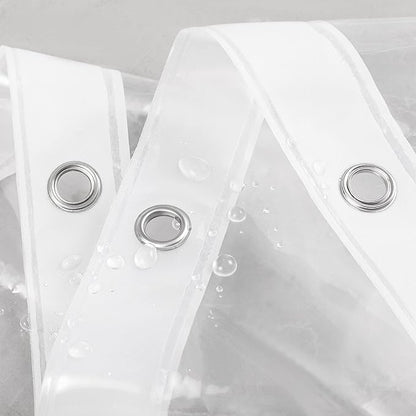 Shower Curtain Liner with 3 Magnets - Heavy Duty PEVA Plastic Shower Curtain for Bathroom, Waterproof Vinyl & See Through Liner, Metal Grommets - Color Block Clear/Black, 72x72