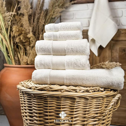 Hencely Bath Sheet Set of 2 - (35x64 Inches) - Luxury Extra Large Oversized Towels, 100% Cotton - Quick Dry, Highly Absorbent, Super Soft - Ideal for Spa, Hotel, Bathroom - (Bath Sheets 2 Pack, Ivory)