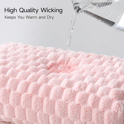 REDKISS Microfiber Bath Towels Set of 4-27x55 Inch Large Waffle Bath Towels for Body, Highly Absorbent, Super Soft, Lint Free Fluffy Shower Towel for Bathroom,Gym, Lightweight Towel Set Pink,Yellow