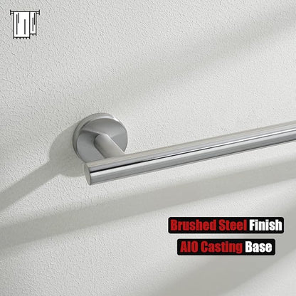 JQK Bath Towel Bar, 30 Inch 304 Stainless Steel Thicken 0.8mm Single Towel Rack for Bathroom, Towel Holder Brushed Finished Wall Mount, Useable Length 27 Inch, TB110L27-BN