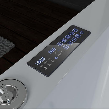 Empava PRO Series Whirlpool Tub with Dedicated Milk Bath & 65 Jets | Luxury Spa Acrylic Soaking Tub with Ozone Sanitization, Chromatherapy & Wireless Music System, Removable Panel, 71" Bathtub, White