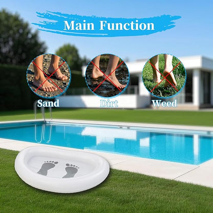 Portable Inflatable Foot Bath for Beach & Pool - Quick Sand Removal Wash Basin with Manual Pump, Keep Tent, Car, Pool Clean,Designed for Outdoor & Travel Use