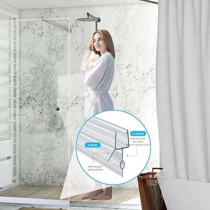 POZIA Clear Frameless Glass Shower Door Bottom Seal | Shower Door Sweep for Leak-Proof, Quick Installation to Create Reliable Water Barrier (2PACK-1/4in-22mm Gap)