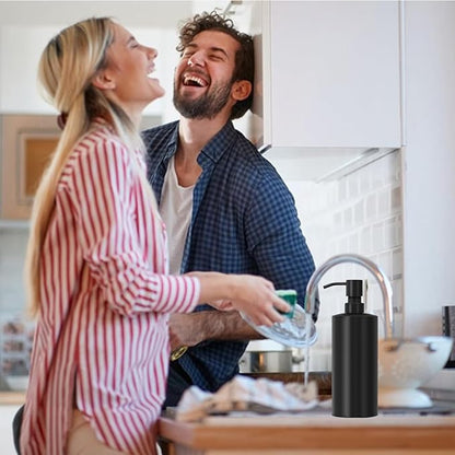 ARKTEK Large Stainless Steel Countertop Soap Dispenser Matte Black- Rust and Leak Proof Liquid Hand Soap Pump Bottle for Kitchen, Bathroom and Countertop Hand Dish Lotion (20 Oz / 600ml)