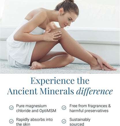 Ancient Minerals Magnesium Oil Ultra with OptiMSM, Refill 33.8 oz. - Pure Genuine Zechstein Magnesium Chloride Supplement with MSM - Best Topical Skin Application for Dermal Absorption