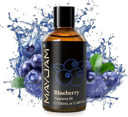 MAYJAM 100ML/3.38FL.OZ Blueberry Fragrance Oils with Glass Dropper, Essential Oils for Diffusers for Home, Long Lasting Scented Oils for Diffusers Soap Candle Making