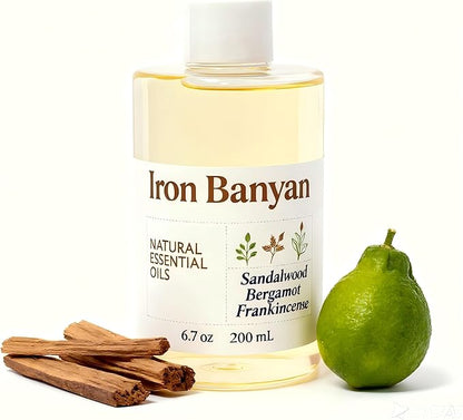 Sandalwood Bergamot Frankincense Essential Oil Blend 200ML - for Home Aromatherapy Diffuser