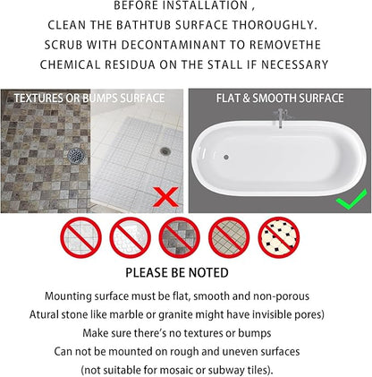 Yimobra Non Slip Bath Mat, Super Strong Suction Cups,34.5"x15.5"Long Tub Mat with Drain Holes, Machine Washable Fast Draining Shower Mats, Bathroom Essentials,Clear Blue
